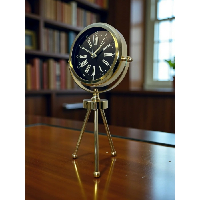 Zentime Gold Lüks Üç Ayaklı Masa Saati