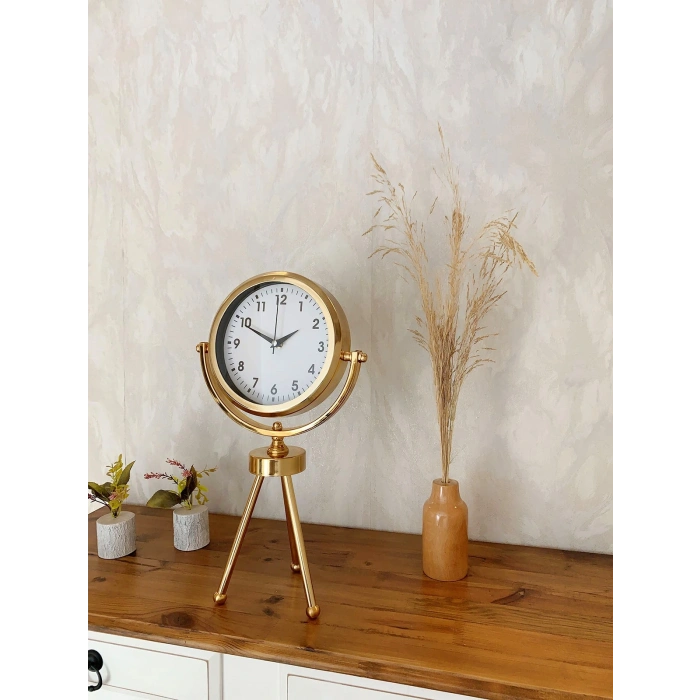 Zentime Gold Lüks Üç Ayaklı Masa Saati