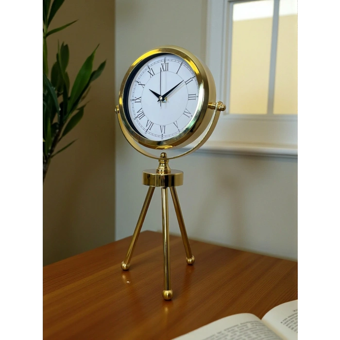 Zentime Gold Lüks Üç Ayaklı Masa Saati