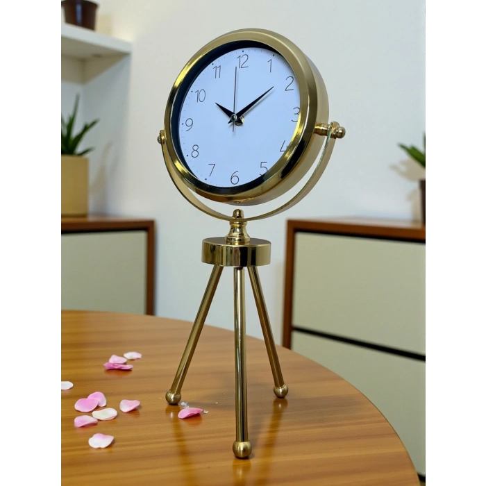 Zentime Gold Lüks Üç Ayaklı Masa Saati