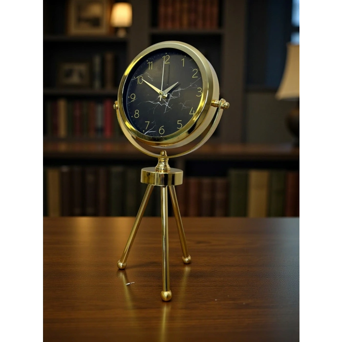 Zentime Gold Lüks Üç Ayaklı Masa Saati