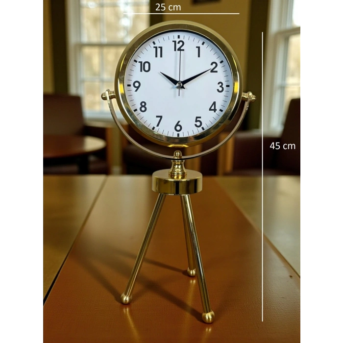Zentime Gold Lüks Üç Ayaklı Masa Saati