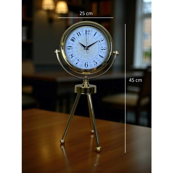Zentime Gold Lüks Üç Ayaklı Masa Saati