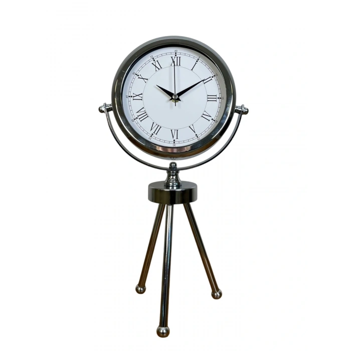 Zentime Krom Şık Üç Ayaklı Masa Saati