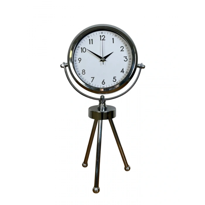 Zentime Krom Şık Üç Ayaklı Masa Saati