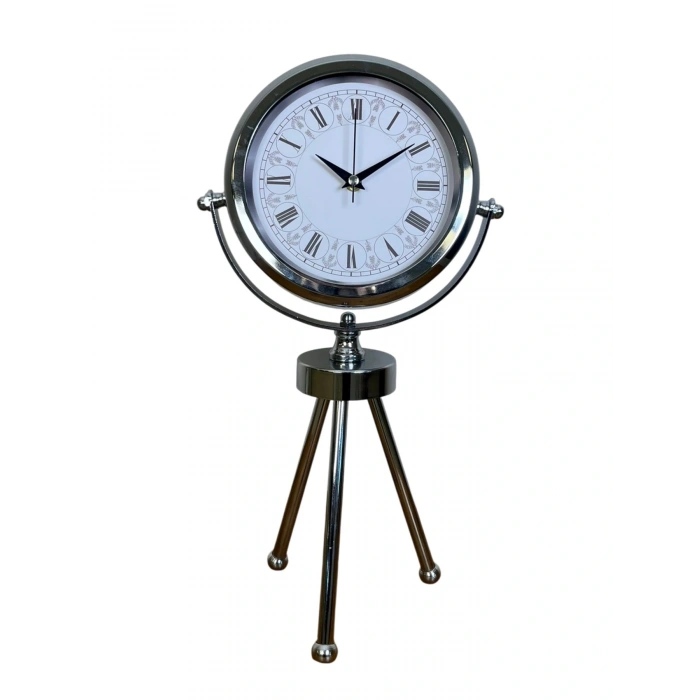 Zentime Krom Şık Üç Ayaklı Masa Saati