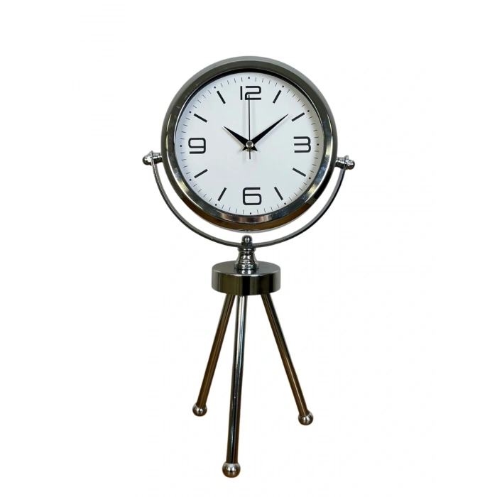 Zentime Krom Şık Üç Ayaklı Masa Saati