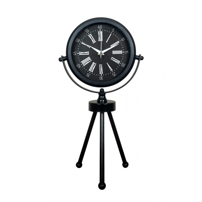 Zentime Siyah Zarif Üç Ayaklı Masa Saati