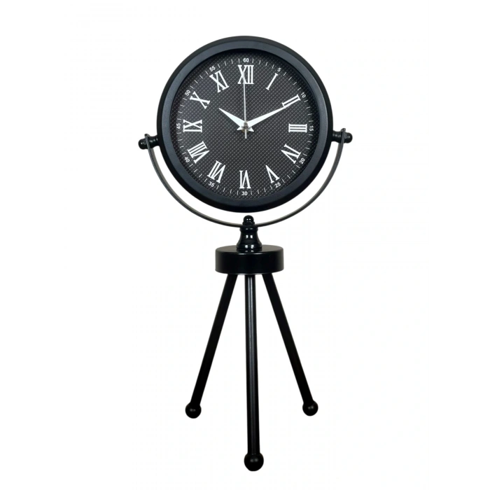 Zentime Siyah Zarif Üç Ayaklı Masa Saati