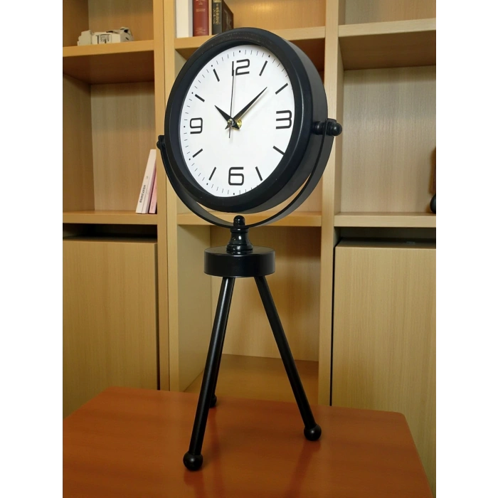 Zentime Siyah Zarif Üç Ayaklı Masa Saati