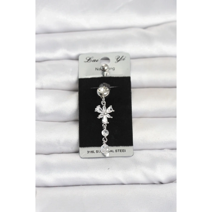 Zirkon Taşlı Cerrahi Çelik Piercing 1 Adet