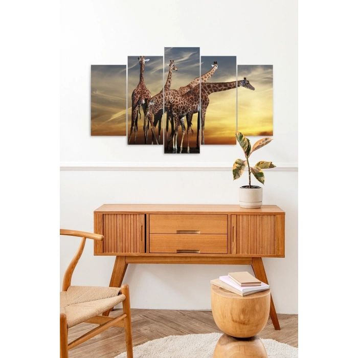 Zürafa 5 Parçalı Mdf Tablo 60 x 100
