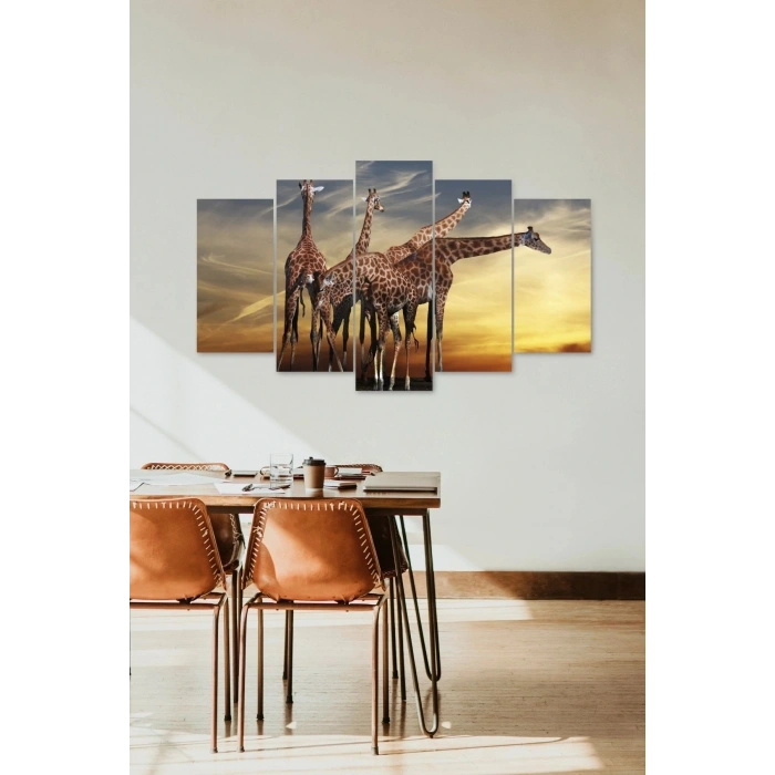 Zürafa 5 Parçalı Mdf Tablo 60 x 100