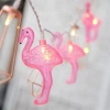 10&apos;lu Pilli Led Flamingo Dekoratif Işık Zinciri Aydınlatma 1,5 Mt (5365)
