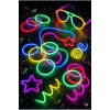 100 Adet Fosforlu Glow Stick Parti Seti | Bileklik, Kolye ve Eğlenceli Işık Çubukları