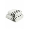 2 Parça Banyo Havlu Seti %100 Pamuk 70x140+50x90 Cm Savana Beyaz