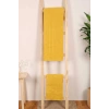 2 Piece Bathroom Towel Set %100 Cotton Stick Pattern Yellow