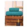 2 Piece Bathroom Towel Set 100% Cotton Stick Pattern Green