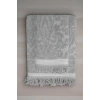 2 Parça Jakarlı Banyo Havlu Takımı %100 Pamuklu 90x150 Cm Arden Gri