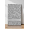 2 Parça Jakarlı Banyo Havlu Takımı %100 Pamuklu 90x150 Cm Arden Gri