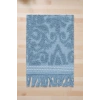 2 Parça Jakarlı Banyo Havlu Takımı %100 Pamuklu 90x150 Cm Arden Mavi