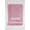 2 Parça Jakarlı Banyo Havlu Takımı %100 Pamuklu 90x150 Cm Arden Pembe