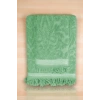 2 Parça Jakarlı Banyo Havlu Takımı %100 Pamuklu 90x150 Cm Arden Yeşil