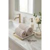 2 Parça Pamuklu Banyo ve El Yüz Havlu Seti Şeyda Krem