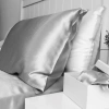 2-piece Silk-Textured Satin Pillowcase 50x70 - Silver - Microsatin, Hair and Skin Friendly
