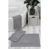 3 Piece Bathroom Foot Towel 100% Cotton 50x70 Cm Light Gray