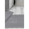 3 Piece Bathroom Foot Towel 100% Cotton 50x70 Cm Light Gray