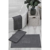 3 Piece Bathroom Foot Towel 100% Cotton 50x70 Cm Anthracite