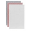 3 lü Düz Renk El Yüz Havlu Seti %100 Pamuklu 50x90 Cm Gri-Gül-Beyaz