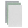 3 lü Düz Renk El Yüz Havlu Seti %100 Pamuklu 50x90 Cm Gri-Yeşil-Beyaz