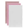 3 lü Düz Renk El Yüz Havlu Seti %100 Pamuklu 50x90 Cm Gül-Pembe-Beyaz