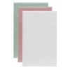 3 lü Düz Renk El Yüz Havlu Seti %100 Pamuklu 50x90 Cm Yeşil Gül Beyaz