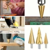 3 Piece Step Drill Bit Stainless Steel Tip Aluminum Sheet Iron Drilling Set (5365)