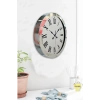 36 cm Krom Metal Roma Rakamli Duvar Saati