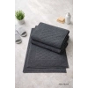 3lü Pamuklu Ayak Havlusu Seti Kabartma Desenli 50x70 Cm Antrasit