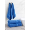 4 Parça Ekonomik Banyo Havlu Takımı %100 Pamuklu Quickdry Mavi Mavi