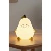 5 Farklı Renk Modlu Armut Figürlü Pofuduk LED Gece Lambası–Yumuşak Dokulu Çocuk Odası ve Dekoratif Şarjlı Ortam Işığı