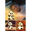5 Farklı Renk Modlu Panda Figürlü Pofuduk LED Gece Lambası–Yumuşak Dokulu Çocuk Odası ve Dekoratif Şarjlı Ortam Işığı