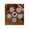 6 Adet Desenli Mdf Bardak Altlığı