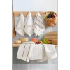 6 lı Luna Naturel Mutfak Havlu Seti %100 Pamuklu 30X50 Cm Krem
