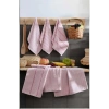 6 lı Luna Naturel Mutfak Havlu Seti %100 Pamuklu 30X50 Cm Pudra