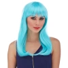 Açık Mavi Renk Uzun Düz Parti Peruğu (5365)