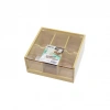 AHŞAP BAMBU 6 BÖLMELİ  POŞET ÇAY KUTUSU MİKA PLASTİK KAPAK  21X20X10CM (5365)