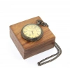 Wooden Box Brass Pocket Watch Model 2