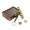 Wooden Box Brass Compass Monocular And Magnifying Glass Set