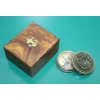 Wooden Boxed Brass Compass Dragon Pattern